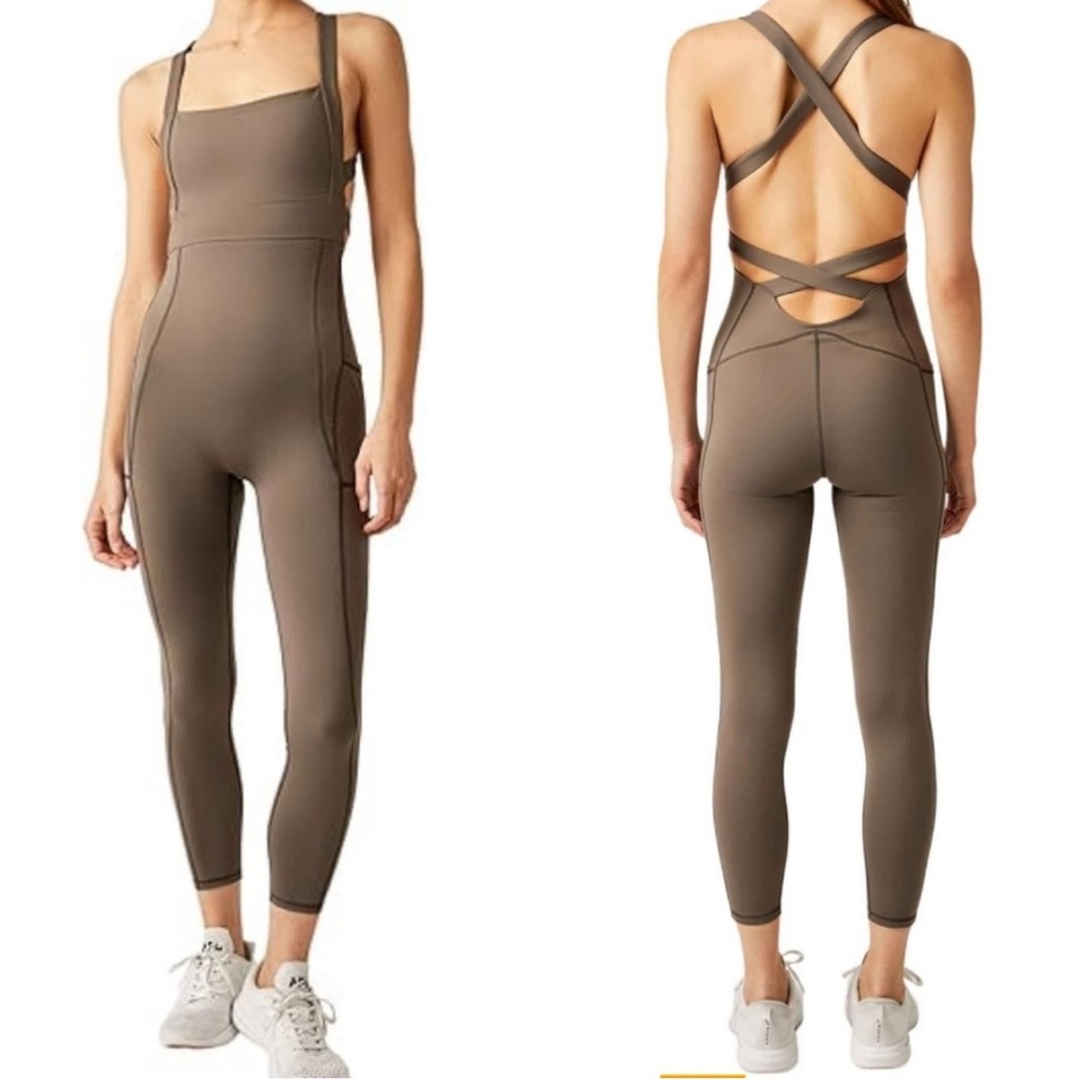 Free People Movement My High Onesie NWT charcoal brown medium